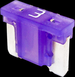 Automotive flat fuse, 3 A, 58 V, purple, (L x W x H) 10.9 x 3.8 x 8.7 mm, FLP7003