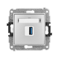 ICON Mechamizm gniazda pojedynczego USB A-A 3.0 srebrny metalik 7IGUSB-5