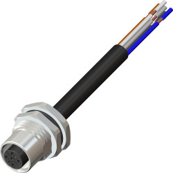 Przemysłowe złącza okrągłe 5-pinowe M12, panelowe Wtyczka, gniazdo RS PRO