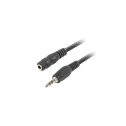 Przedłużacz audio Mini Jack 3.5mm M/F 3PIN 5m czarny - Lanberg CA-MJFJ-10CC-0050-BK