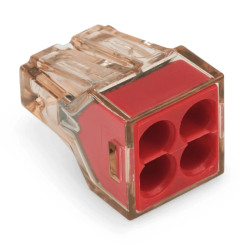 Szybkozłączka na drut 4x1,5-4mm2 czerwona/transparentna 773-604 1szt.