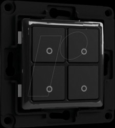 WS4 BLACK Shelly wall pushbutton, black, 4-fold