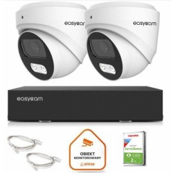 Zestaw do monitoringu IP Easycam 2 kamery z POE EC-IP-D5MP30DL-W 5MPx IR LED