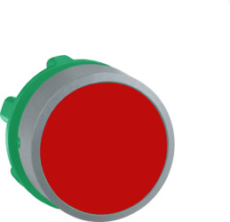 Pushbutton, unlabeled, unlit, groping, waistband round, red, front ring light gray, mounting Ø 22 mm, ZB5AA4C0