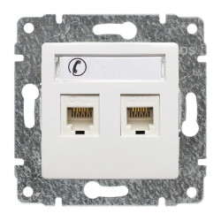 VENA Gniazdo telefoniczne podwójne z etykietą bez ramki 2xRJ11 510264