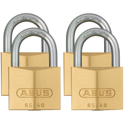 ABUS 35127 65/40mm Brass Padlock Quad Pack