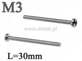 Śruba M3x30mm (+) i podkładka x2 walcowy; zestaw