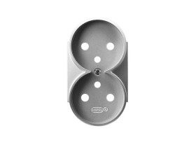 ARIA Pokrywa gniazda podwójnego do ramki z uziemieniem srebro PGP-2URZ/18 OSPEL