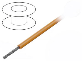 1857/19-OR005 Przewód na rolce 30,5m linka Cu 18AWG PVC pomarańczowy 600V