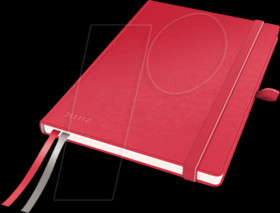 44770025 Leitz notebook A5 squared hardcover, red