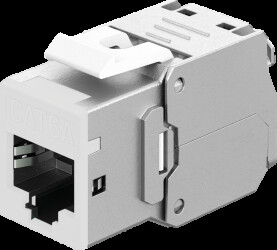 77949 Keystone module, Cat.6a STP, RJ45 socket / LSA, white