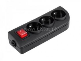 3GN z uziemieniem + wyłącznik; czarne
