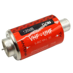 Wzmacniacz antenowy OPTICUM W-20 DVB-T 5V-12V Liniowy, przelotowy