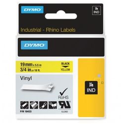 Taśma DYMO IND winylowa uniwersalna 19mm x 5,5m (żółta / czarny nadruk) RHINO Industrial [18433 / S0718470] ORYGINALNA