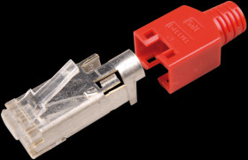 Hirose RJ45 connector Cat-5e, TM11, red