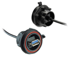 Złącze USB Type A Montaż na panelu Żeński 3 ,1-portowe