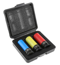 Zestawy nasadek nakrętek kołowych rozmiar napędu 1/2 cala elementy: 3 Bahco typ napędu Kwadratowy gniazdo 17mm