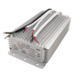 Zasilacz ZI LED 12V/12.5A IP67 A A12-1252, Impulsowy metalowa obudowa