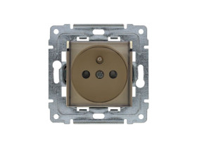 DANTE Gniazdo pojedyncze z klapką z przesłoną torów prądowych bez ramki IP44 krem 450339 KOS