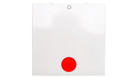 B.Kwadrat Klawisz Z Czerwoną Soczewką Symbol /0/ Biały 5316248999