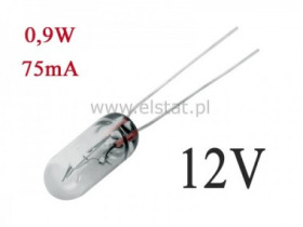 Żarówka 12V 75mA, miniaturowa biała; 0,9W ( 4mm )