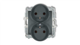 Icon Mechanizm Gniazda Podwójnego Do Ramki Z Uziemieniem 2X(2P+Z) (Bez...