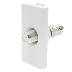 Moduł 1/2 - gniazdo antenowe SAT (typ F) - biały - kompatybilny z ramkami Tawoia Glass