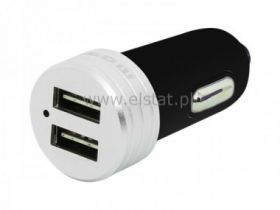 Ładowarka sam. z gn. 2x USB 4,8A C48 czarna