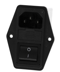 Gniazdo zasilające IEC z filtrem przeciwzakłóceniowym 2A 50 → 400Hz C14 5 x 20mm 250 V AC