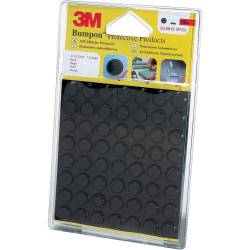 3M&#x2122; SJ5012BL Bumpon Black Polyurethane Rubber Foot 12.7mm x 3.5mm - 56pc