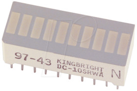 DC-10EWA Bar graph display, 10 elements, red