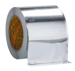 Taśma metalizowana szerokość 100mm Taśma aluminiowa grubość folii 0.025mm 3M wytrzymałość termiczna +70°C 12 N/cm