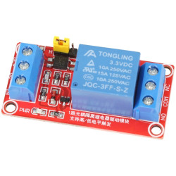 Moduł przekaźnika 1 kanał z optoizolacją 3,3 V czerwony