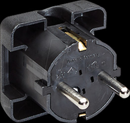 911.170 flat earthing contact plug, black