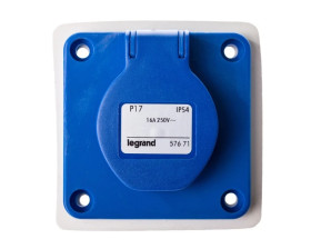 Gniazdo tablicowe z uziemieniem IP44 niebieskie 2P+Z P17 057671