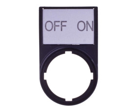 Tabliczka opisowa OFF-ON 50x30mm czarna prostokątna M22S-ST-GB10 216499