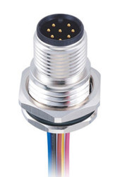 Złącze wielostykowe przemysłowe 8-pinowe M12, panelowe Wtyczka RS PRO