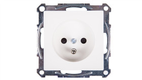 Merten System M Gniazdo Pojedyncze Z/U 16A Ip20 Z Przesłonami Biel Polarna...