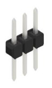 Pin header, 3 pole, pitch 2.54 mm, straight, black, 10046222
