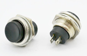 PBS-26B przycisk chwilowy okrągły czarny OFF-(ON)