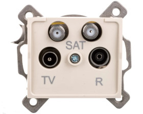 LOGI Gniazdo antenowe TV/2xSAT końcowe Kremowy 25164