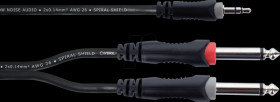 EY 1,5 WPP Y-adapter cable, 3.5-mm stereo jack > 2x 6.3 mm mono jacks, 1.5