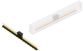 Pin header, 30 pole, pitch 2.54 mm, angled, black, SLLP5SMD05130GBSM