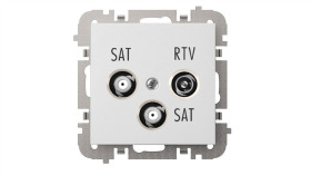 Santra Gniazdo R-Tv-2Xsat Końcowe Bez Ramki Podtynkowe Biały 4160-10