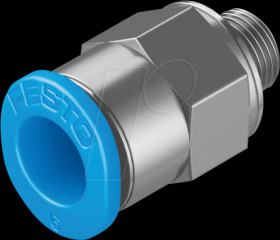 153306 Push-in fitting, straight, with external hexagon, M5 &lt;&gt; dia. 6 m