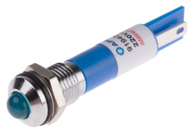 Lampka kontrolna do montażu panelowego 220V ac, niebieska 8mm LED Chrom RS PRO