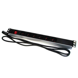 Listwa zasil.do szafy rack 6gn. 19" 1U wyłącznik wtyk C14