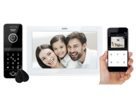 Wideodomofon "EURA" VDP-97C5 biały dotykowy LCD 7'' AHD WiFi pamięć obrazów SD 128GB rozbudowa do 6 monitorów 2 stacji bramowych