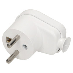 Wtyczka kątowa 2P+Z. biała WT-16/BIAŁY