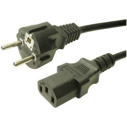 Cliff FCR72038 Mains Cable Black 2.5m 1pc Durable Current Transfer